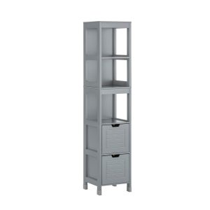 SoBuy Słupek łazienkowy z 2 szufladami Szary 30x30x145cm FRG126-SG 813569 SoBuy Słupek łazienkowy z 2 szufladami Szary 30x30x145cm FRG126-SG 813569
