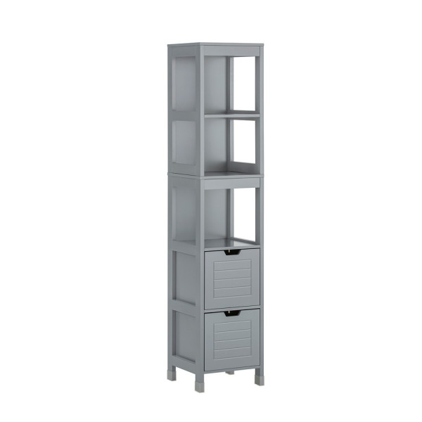 SoBuy Słupek łazienkowy z 2 szufladami Szary 30x30x145cm FRG126-SG 813569