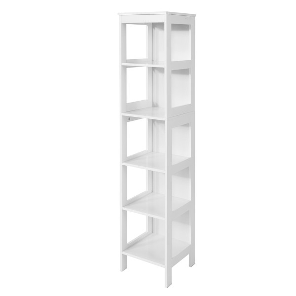 SoBuy Słupek łazienkowy z 5 półkami Biały 30x30x139cm Funkcjonalny BZR14-W 816043
