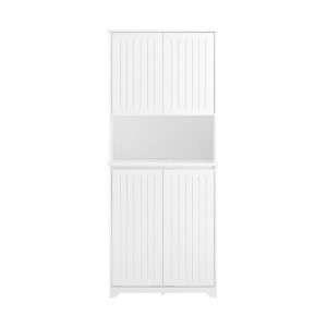 SoBuy Słupek łazienkowy z czterema drzwiczkami Biały 70x37x170cm BZR150-W 902760 SoBuy Słupek łazienkowy z czterema drzwiczkami Biały 70x37x170cm BZR150-W 902760
