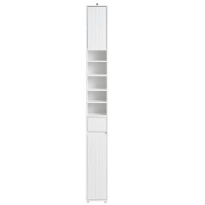 SoBuy Słupek łazienkowy z jedną szufladą Biały 20x20x180cm BZR160-W 813563