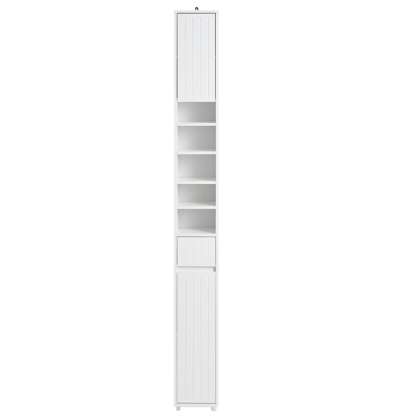 SoBuy Słupek łazienkowy z jedną szufladą Biały 20x20x180cm BZR160-W 813563