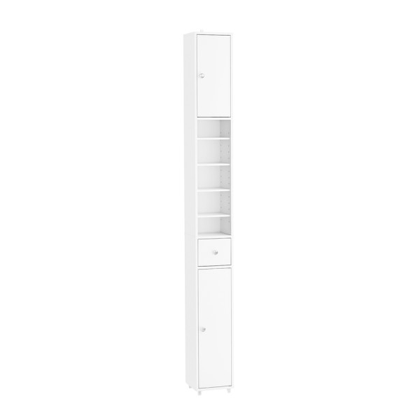 SoBuy Słupek łazienkowy z jedną szufladą Biały 20x20x180cm BZR34-II-W 810368