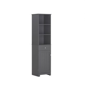 SoBuy Słupek łazienkowy z jedną szufladą Ciemnoszary 40x35x161.5cm BZR17-DG 816044