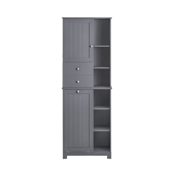 SoBuy Słupek łazienkowy z jedną szufladą Ciemnoszary 60x38x170cm BZR104-DG 813559