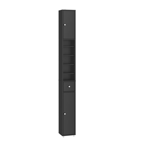 SoBuy Słupek łazienkowy z jedną szufladą Czarny 20x20x180cm BZR34-II-SCH 810373