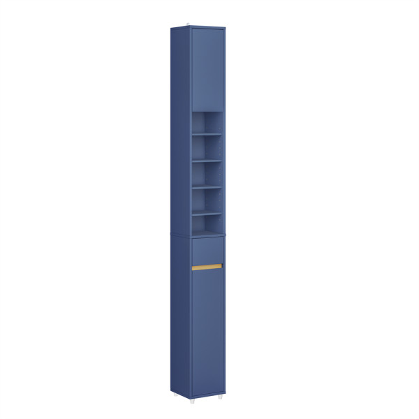 SoBuy Słupek łazienkowy z jedną szufladą Niebieski 20x20x180cm BZR34-II-B 810369