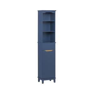 SoBuy Słupek łazienkowy z jedną szufladą Niebieski 35x30x170cm BZR112-B 813561