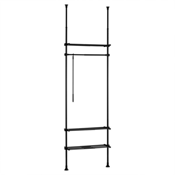 SoBuy Stojak na ubrania z półką Czarny 80x27x300cm Funkcjonalny KLS07-SCH 816088