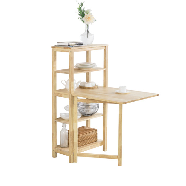 SoBuy Stół barowy z 4 półkami 134x64x13.5cm FWT70-N 811772