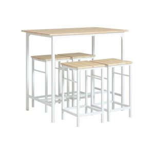 SoBuy stół barowy z 4 stołkami OGT11-WN 902712
