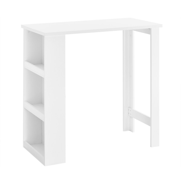 SoBuy Stół barowy z trzema półkami Biały 112x57x106cm Nowoczesny FWT17-II-W 811770