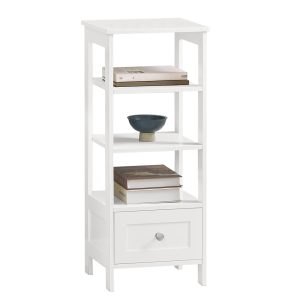 SoBuy Stolik kawowy z jedną szufladą Biały 30x28x74cm FBT91-W 902743 SoBuy Stolik kawowy z jedną szufladą Biały 30x28x74cm FBT91-W 902743