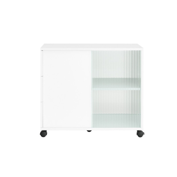 SoBuy Stolik kawowy z trzema szufladami Biały 70x35x61cm FBT141-W 896078