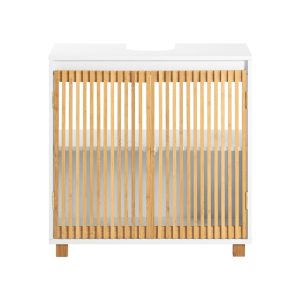 SoBuy Szafka łazienkowa pod umywalkę z drzwiami Biały 60x33x60cm BZR125-W 1073677