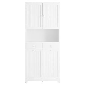 SoBuy Szafka łazienkowa z koszami na pranie Biały 78x38x181cm BZR215-W 1073675