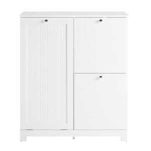 SoBuy Szafka łazienkowa z koszem na pranie Biały 78x38x90cm BZR213-W 1073683