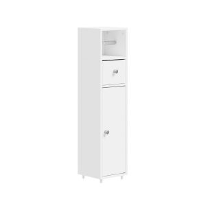 SoBuy Szafka łazienkowa z szufladą i drzwiami Biały 20x20x85cm BZR219-W 990172