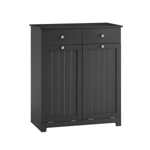 SoBuy Szafka łazienkowa z szufladami Czarny 78x38x90cm BZR33-II-SCH 1073168