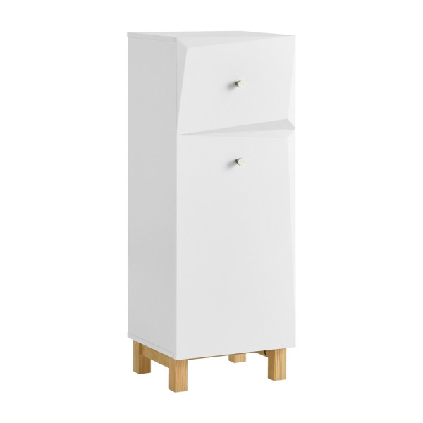 SoBuy Szafka na bieliznę z 1 szufladą Biały 34x30x89.5cm Nowoczesny BZR93-W 809679