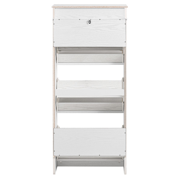 SoBuy Szafka na buty z 1 szufladą Biały 53.3x24x119.5cm Nowoczesny FSR94-WG 837477