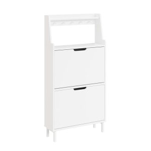 SoBuy Szafka na buty z 2 drzwiami Biały 60x19x119cm FSR221-W 1038912 SoBuy Szafka na buty z 2 drzwiami Biały 60x19x119cm FSR221-W 1038912