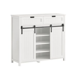 SoBuy Szafka na buty z 2 szufladami Biały 104x35x93cm Nowoczesny FSB74-W 837472 SoBuy Szafka na buty z 2 szufladami Biały 104x35x93cm Nowoczesny FSB74-W 837472
