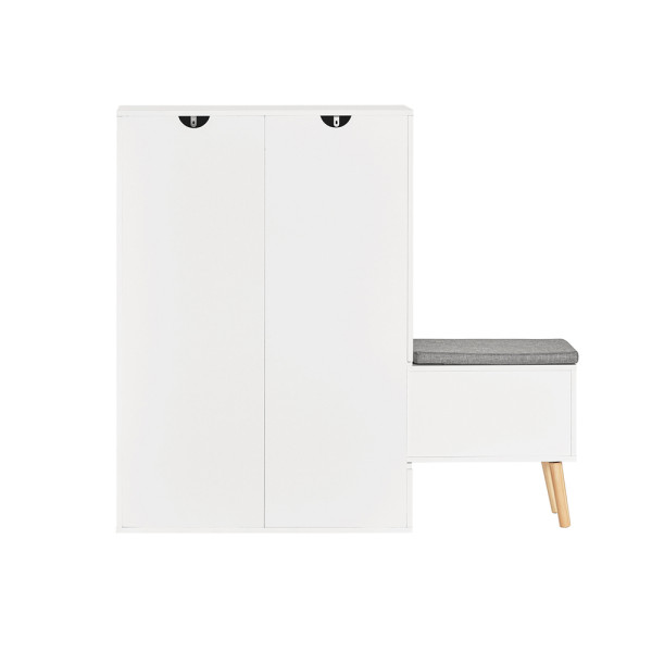 SoBuy Szafka na buty z 2 szufladami Biały 124x24x114.5cm FSR134-W 838209