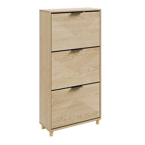 SoBuy Szafka na buty z 3 szufladami Jasny dąb 60x24x120cm FSR213-N 988535