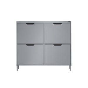 SoBuy Szafka na buty z 4 drzwiczkami Jasnoszary 100x19x90.5cm FSR100-HG 809616