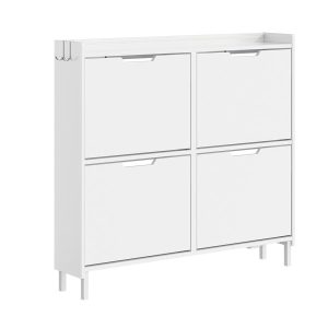 SoBuy Szafka na buty z 4 klapkami Biały 80x30x100 cm FSR100-E-W 1038906