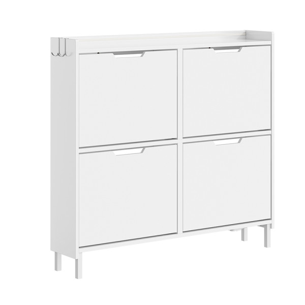 SoBuy Szafka na buty z 4 klapkami Biały 80x30x100 cm FSR100-E-W 1038906