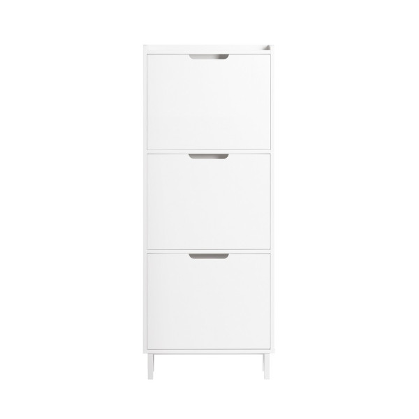 SoBuy Szafka na buty z czterema drzwiczkami Biały Nowoczesny FSR151-H-W 837486