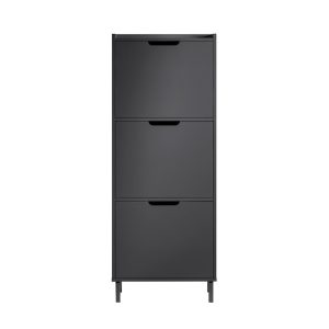 SoBuy Szafka na buty z czterema drzwiczkami Czarny Nowoczesny FSR151-H-SCH 837487
