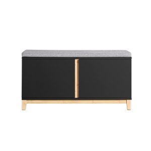 SoBuy Szafka na buty z dwoma drzwiami Czarny 90x34x47cm FSR117-SCH 896107 SoBuy Szafka na buty z dwoma drzwiami Czarny 90x34x47cm FSR117-SCH 896107