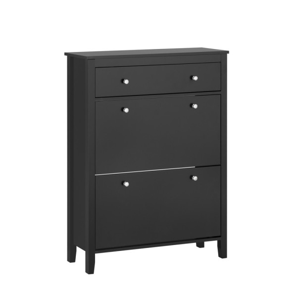 SoBuy Szafka na buty z jedną szufladą Czarny 80x25x108cm Nordycki FSR89-SCH 837493