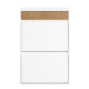 SoBuy Szafka na buty z szufladą Biały/Drewno 61x25x91cm FSR205-WN 1072536 SoBuy Szafka na buty z szufladą Biały/Drewno 61x25x91cm FSR205-WN 1072536