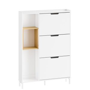 SoBuy Szafka na buty z trzema drzwiami Biały FSR209-WN 1072534 SoBuy Szafka na buty z trzema drzwiami Biały FSR209-WN 1072534