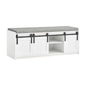 SoBuy Szafka na buty z trzema drzwiczkami Biały 120x35x45cm FSR133-W 896502 SoBuy Szafka na buty z trzema drzwiczkami Biały 120x35x45cm FSR133-W 896502