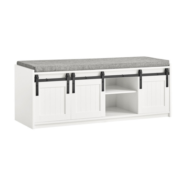 SoBuy Szafka na buty z trzema drzwiczkami Biały 120x35x45cm FSR133-W 896502