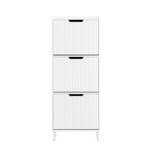 SoBuy Szafka na buty z trzema drzwiczkami Biały 50.5x19x129.5cm FSR177-H-W 838189 SoBuy Szafka na buty z trzema drzwiczkami Biały 50.5x19x129.5cm FSR177-H-W 838189