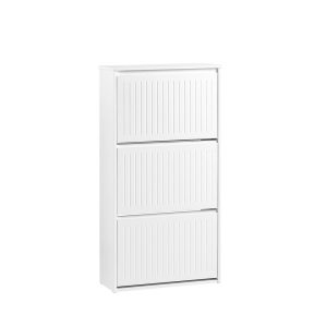 SoBuy Szafka na buty z trzema drzwiczkami Biały 61x26x119.5cm FSR165-H-W 838204 SoBuy Szafka na buty z trzema drzwiczkami Biały 61x26x119.5cm FSR165-H-W 838204