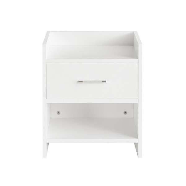 SoBuy Szafka nocna z 1 szufladą i 2 półkami Biały 38x35x45cm FBT66-W 804628