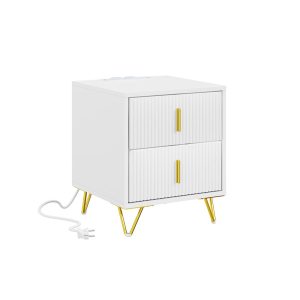 SoBuy Szafka nocna z 2 szufladami Biały 40x36x47cm FBT115-E-W 1038916 SoBuy Szafka nocna z 2 szufladami Biały 40x36x47cm FBT115-E-W 1038916