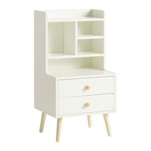 SoBuy Szafka nocna z 2 szufladami Biały 43x36x81cm Nowoczesny FBT100-W 804613 SoBuy Szafka nocna z 2 szufladami Biały 43x36x81cm Nowoczesny FBT100-W 804613