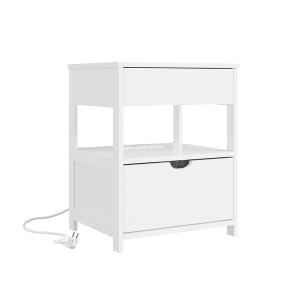 SoBuy Szafka nocna z 2 szufladami Biały 45x38x55,5cm FRG258-II-E-W 1073292