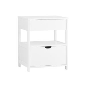 SoBuy Szafka nocna z 2 szufladami Biały 45x38x55.5cm Nowoczesny FRG258-II-W 804552 SoBuy Szafka nocna z 2 szufladami Biały 45x38x55.5cm Nowoczesny FRG258-II-W 804552