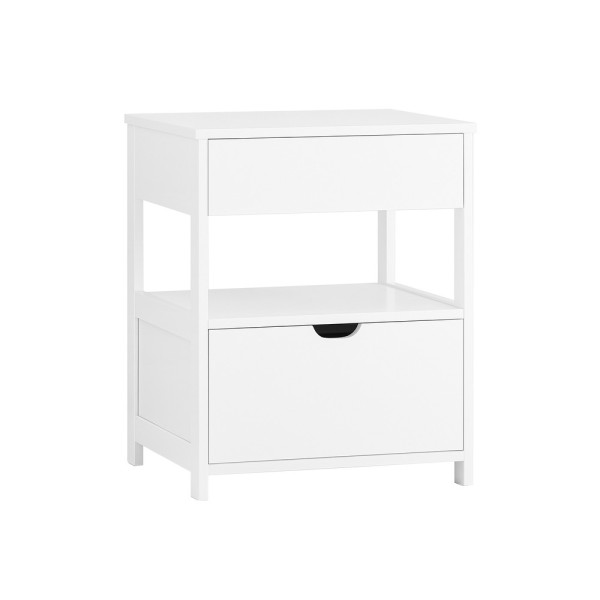 SoBuy Szafka nocna z 2 szufladami Biały 45x38x55.5cm Nowoczesny FRG258-II-W 804552