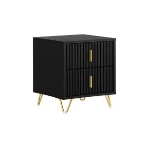 SoBuy Szafka nocna z 2 szufladami Czarny 40x40x47cm Nowoczesny FBT115-SCH 812917 SoBuy Szafka nocna z 2 szufladami Czarny 40x40x47cm Nowoczesny FBT115-SCH 812917