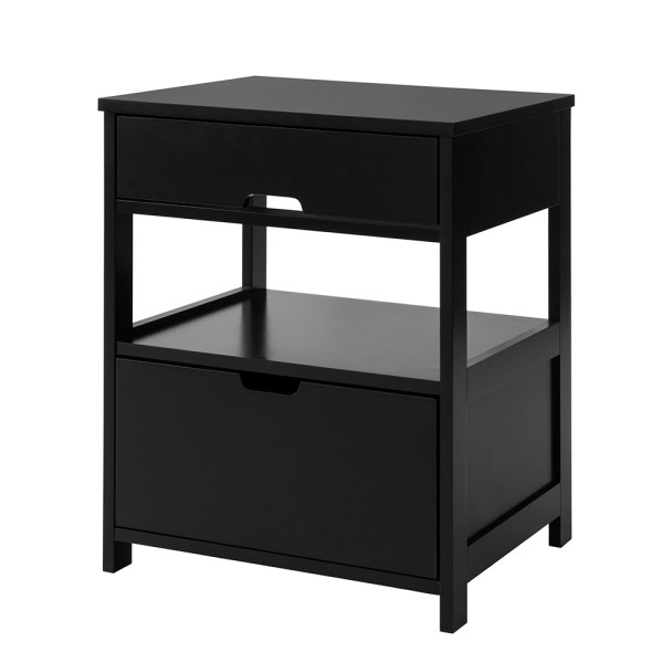SoBuy Szafka nocna z 2 szufladami Czarny 45x37.5x55cm Nowoczesny FRG258-SCH 804592